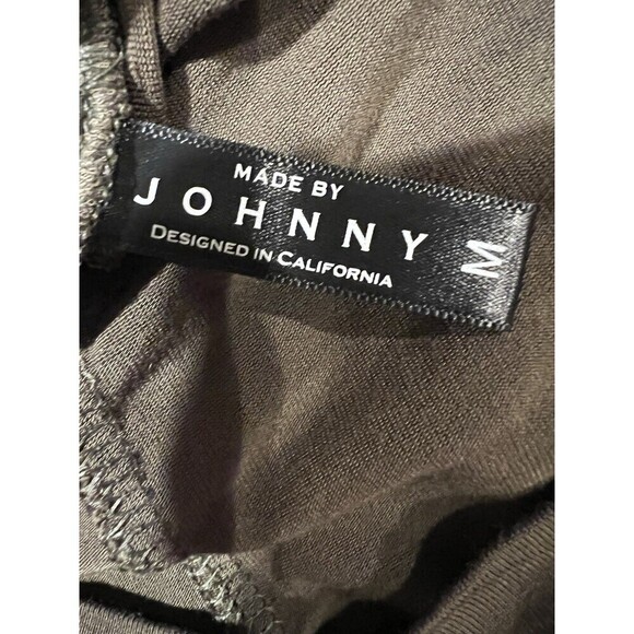 Made by Johnny V Neck Short Sleeve Dolman Top with Side Shirring M OLIVE - Picture 5 of 6